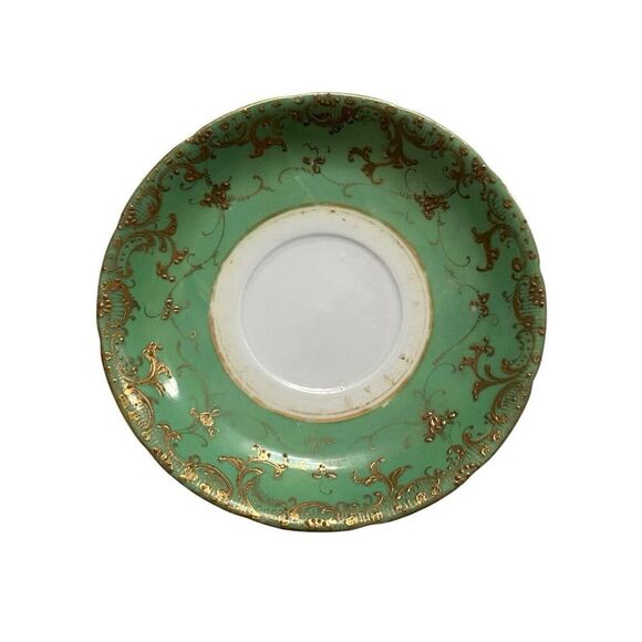 Antique 2 Piece Set Floral DOUBLE HANDLE CREAM SOUP BOWL & UNDERPLATE - Picture 3 of 5